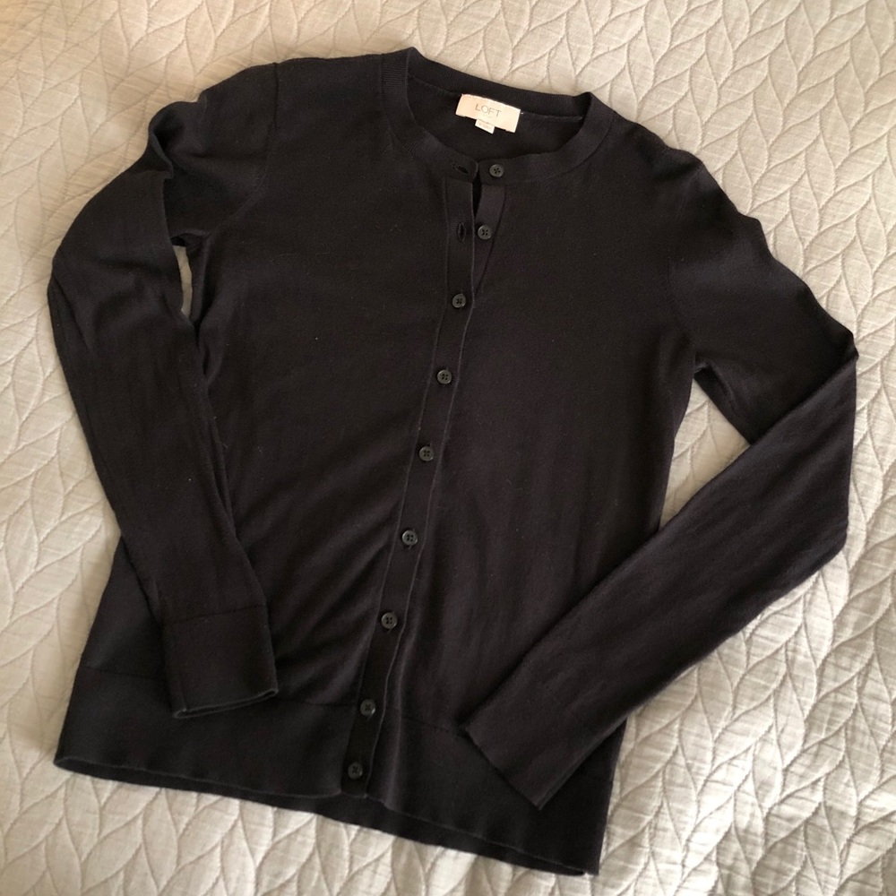 LOFT Outlet Black Cardigan
